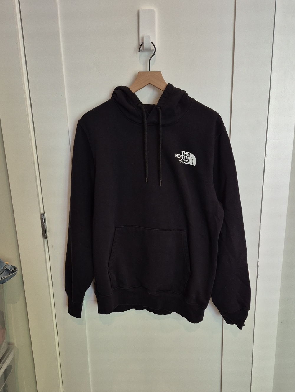 The North Face Men's Black Pullover Hoodie with White Logo